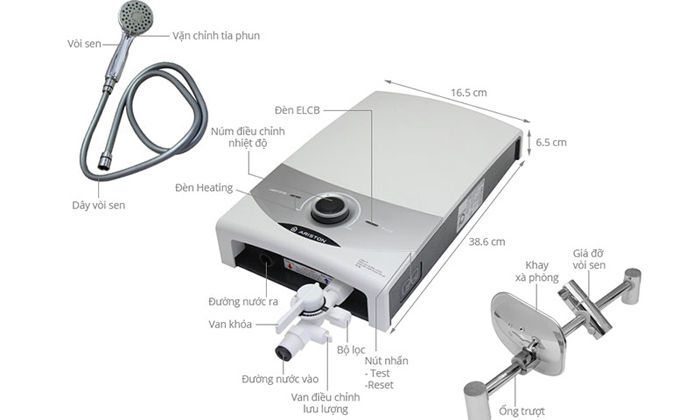 Máy tắm nước nóng lạnh Ariston AURES COMFORT SM45E-VN - Hàng chính hãng