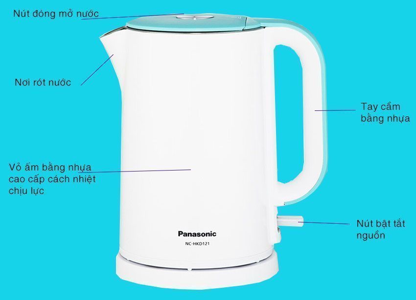 Ấm điện lõi Inox 1.2 lít Panasonic NC-HKD121 - Hàng chính hãng