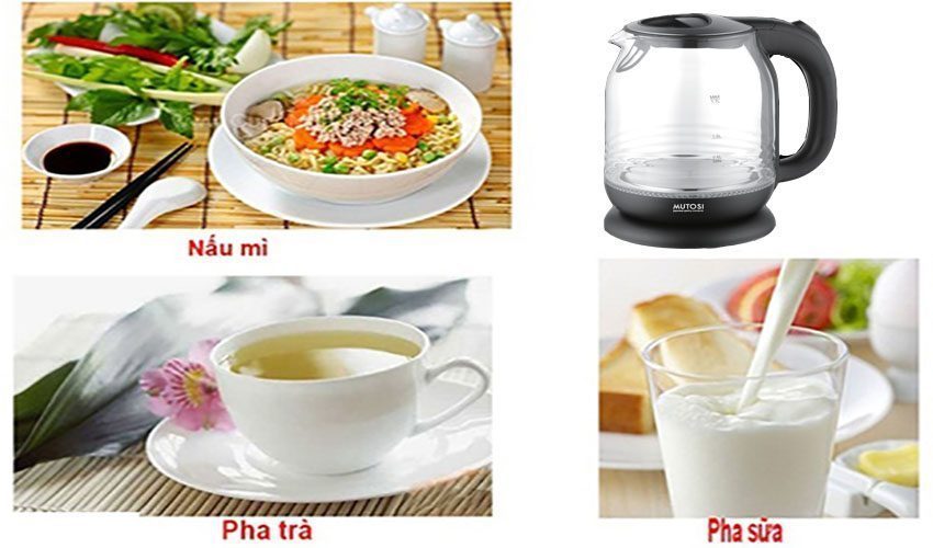 Ấm đun nước siêu tốc Mutosi MK-16 - Hàng chính hãng