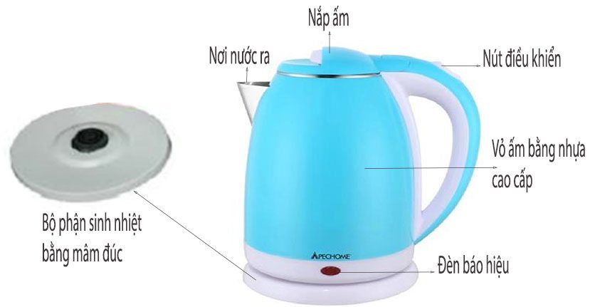 Ấm đun siêu tốc Apechome APH-ST05S - Hàng chính hãng