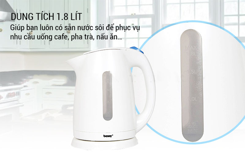 Ấm đun siêu tốc Benny BJ-18 - Hàng chính hãng