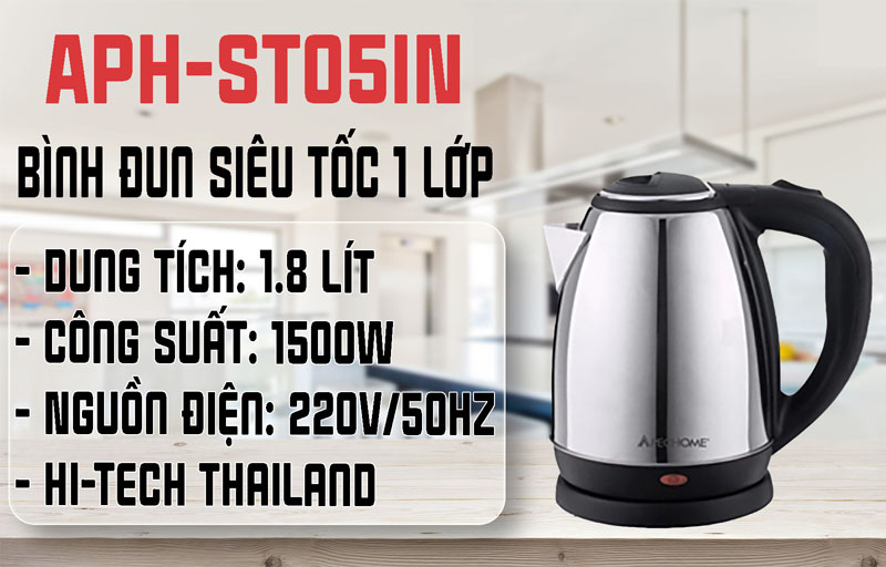Bình đun siêu tốc Apechome APH-ST05IN - Hàng chính hãng