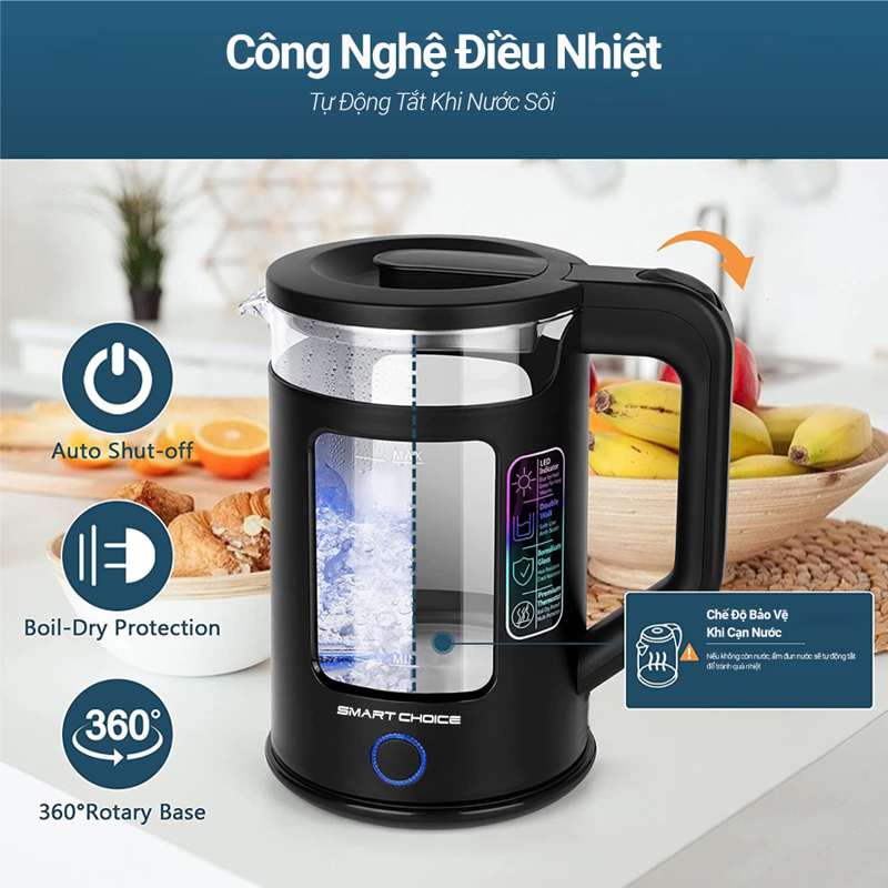 Ấm đun siêu tốc  Smart Choice SCG-K001 - Hàng chính hãng