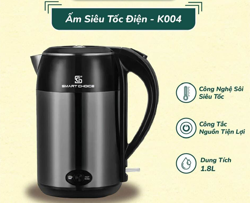 Ấm đun siêu tốc Smart Choice SCG-K004 - Hàng chính hãng