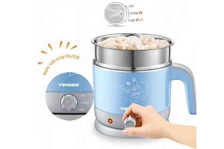 Ấm nấu điện đa năng Tiross TS1366 - Hàng chính hãng