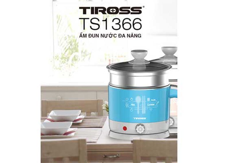 Ấm nấu điện đa năng Tiross TS1366 - Hàng chính hãng