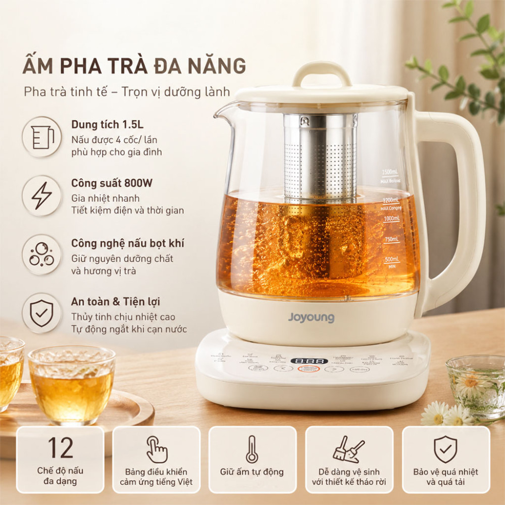 Ấm pha trà đa năng Joyoung JTM-125 - Hàng chính hãng