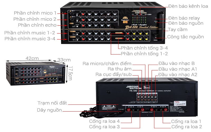 Amply karaoke Jarguar Suhyoung PA-506 Limited Edition - Hàng chính hãng