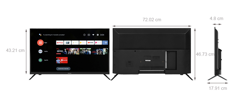 Android Tivi Sharp 32 inch 2T-C32EG2X - Hàng chính hãng