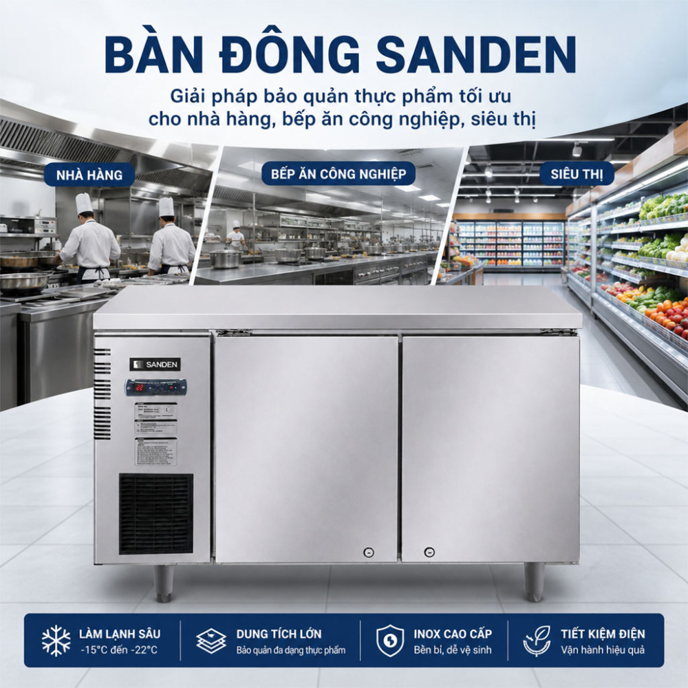 Bàn đông Inox Sanden SCF-1203 300L - Hàng chính hãng