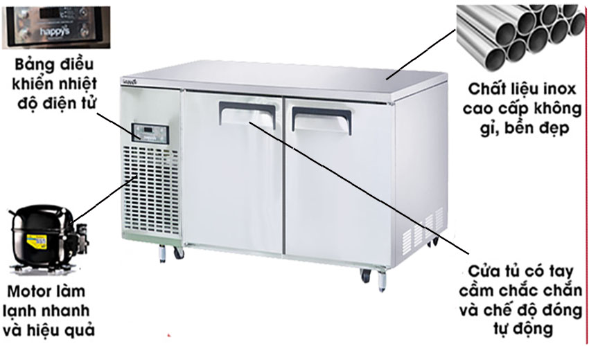 Bàn đông công nghiệp 2 cánh Happys HWA-1500TF - Hàng chính hãng