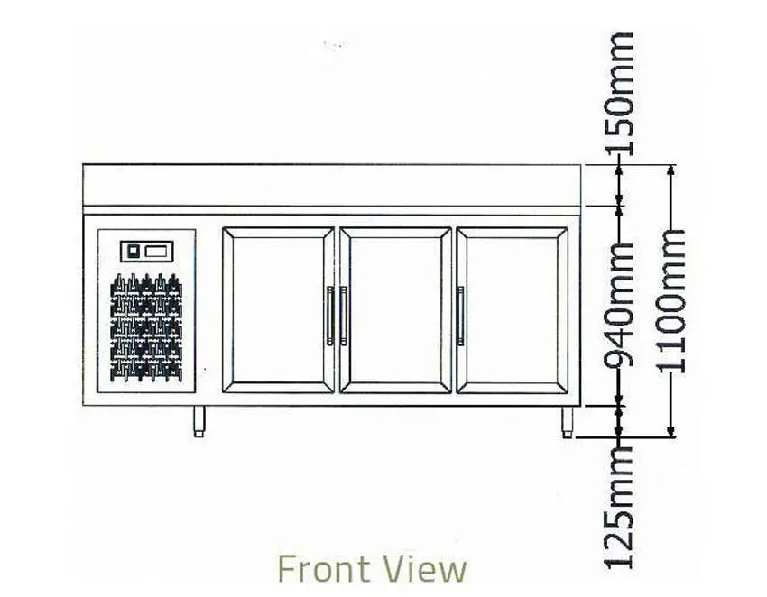 Bàn lạnh 3 cánh kiếng Berjaya B3D/C7/7-SM - Hàng chính hãng