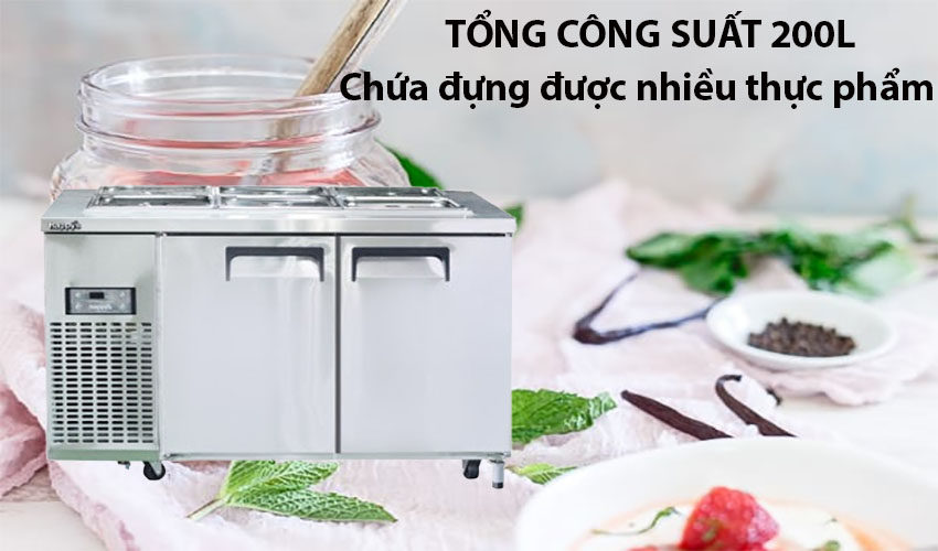 Bàn mát salad công nghiệp 2 cánh Happys HWA-1200S-F  - Hàng chính hãng