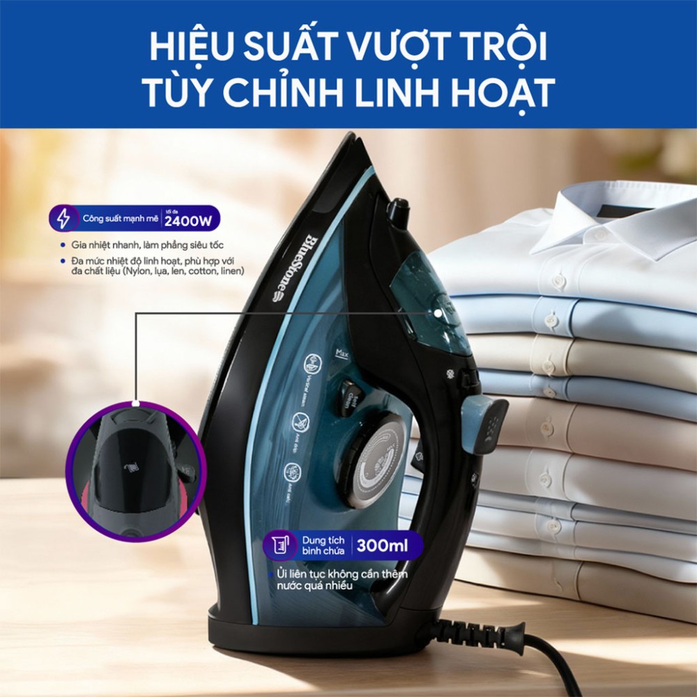 Bàn ủi hơi nước BlueStone SIB-3833 - Hàng chính hãng