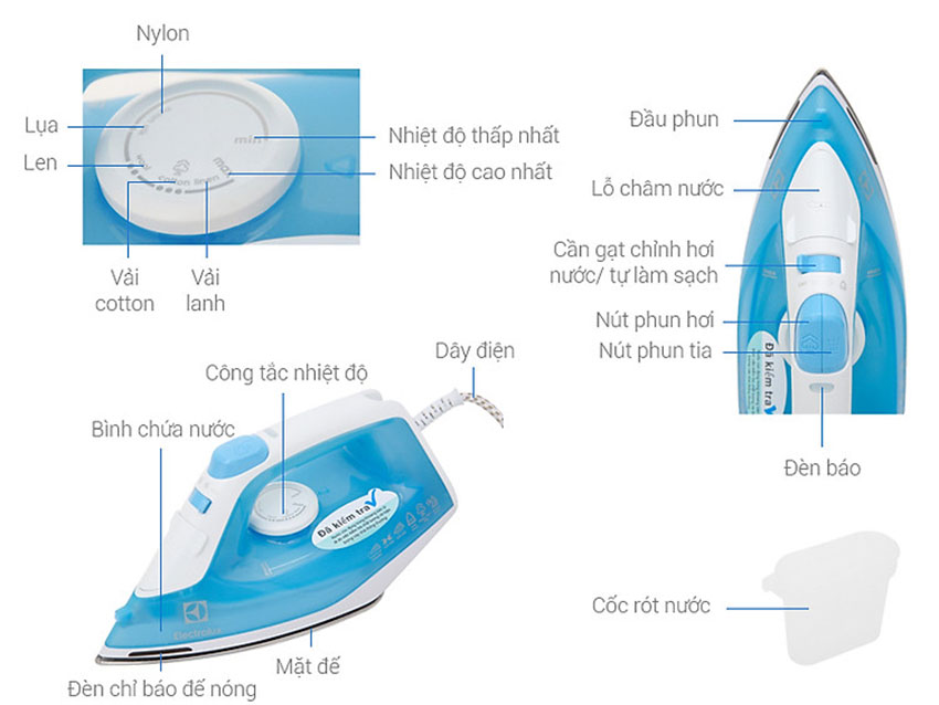 Bàn ủi hơi nước Electrolux EasyLine ESI4017 - Hàng chính hãng