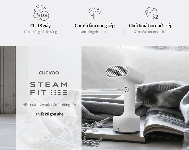 Bàn ủi hơi nước cầm tay Cuckoo CSI-A101P/B - Hàng chính hãng
