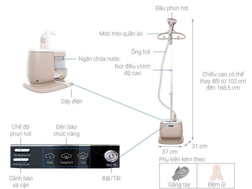 Bàn ủi hơi nước đứng Bluestone GSB-3941 - Hàng chính hãng