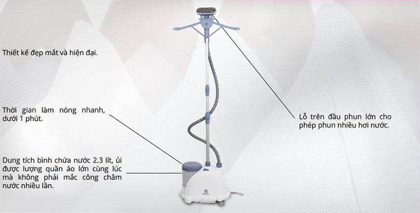 Bàn ủi hơi nước đứng Electrolux E5GS1-55DB - Hàng chính hãng