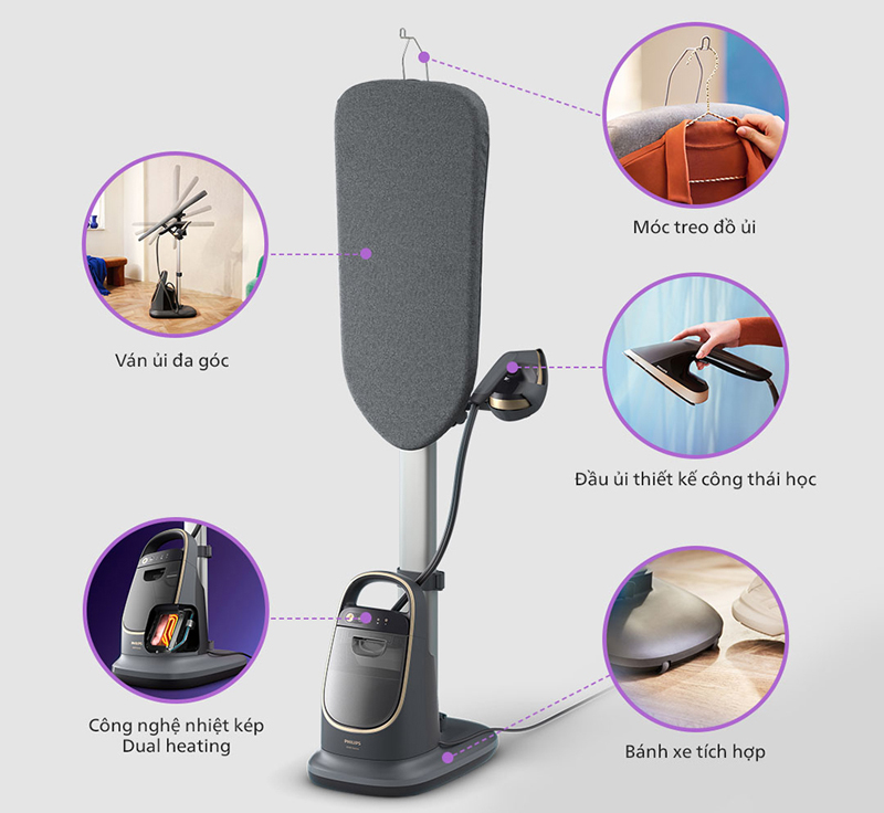 Bàn ủi hơi nước đứng Philips AIS8540/80 - Hàng chính hãng
