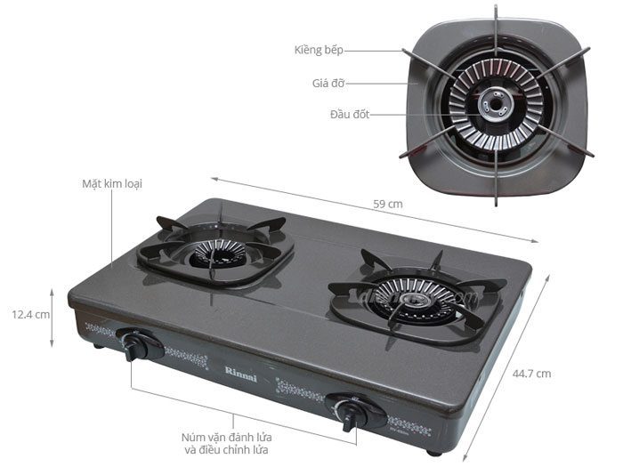 Bếp gas Rinnai RV-6Slim(G) - Hàng chính hãng