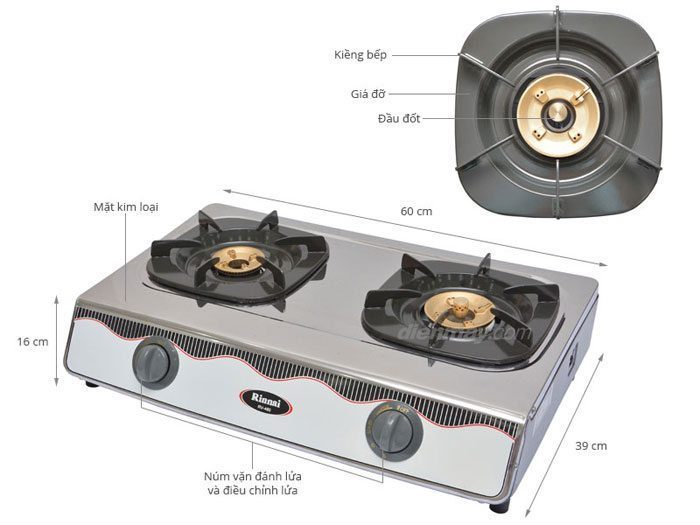 Bếp gas Rinnai RV-460(SB) - Hàng chính hãng