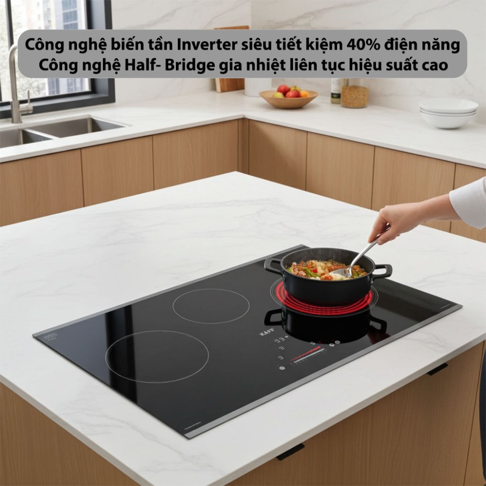 Bếp đôi điện từ hồng ngoại Kaff KF-IC5801SB Plus - Hàng chính hãng