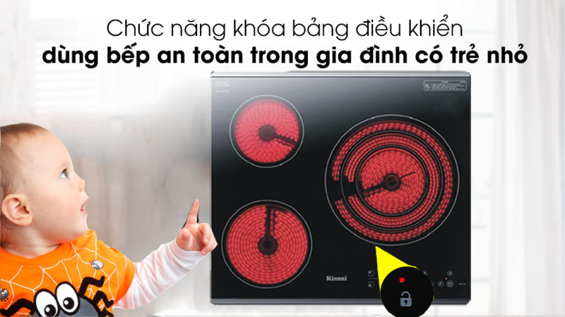 Bếp ba hồng ngoại âm Rinnai RB-E31HV - Hàng chính hãng
