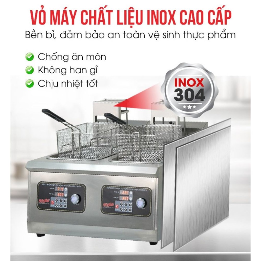 Bếp chiên nhúng điện đôi CVSA YTDZL-2S - Hàng chính hãng