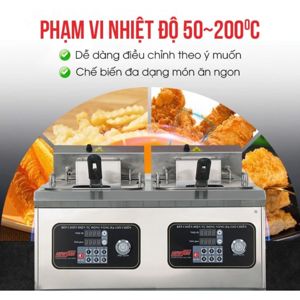 Bếp chiên nhúng điện đôi CVSA YTDZL-2S - Hàng chính hãng