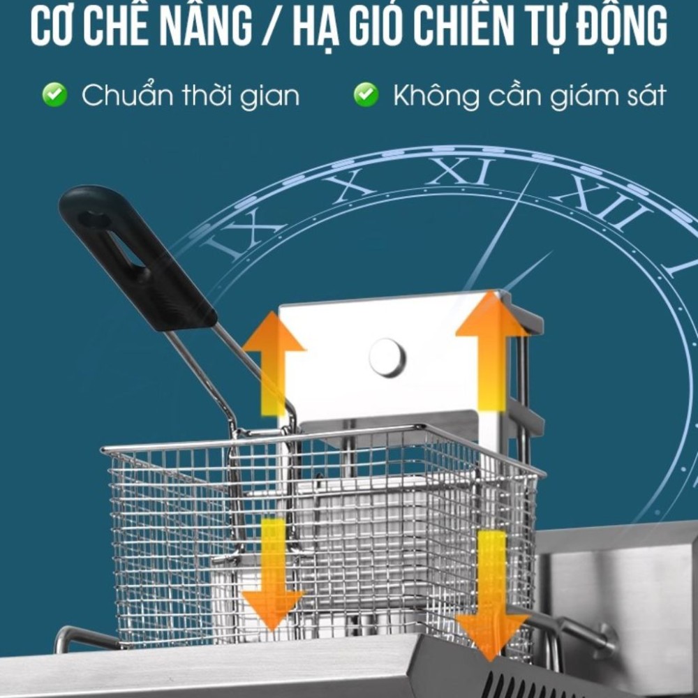 Bếp chiên nhúng điện đôi CVSA YTDZL-2S - Hàng chính hãng