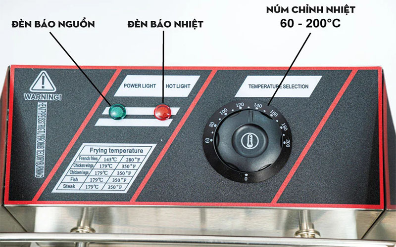 Bếp chiên nhúng điện đơn 1 ngăn 12 Lít - Hàng chính hãng