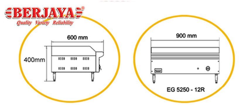 Bếp chiên nửa phẳng nửa nhám dùng điện Berjaya EG5250-12R - Hàng chính hãng