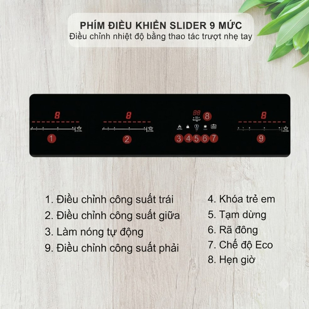 Bếp từ 3 vùng nấu Kocher DI-355 - Hàng chính hãng