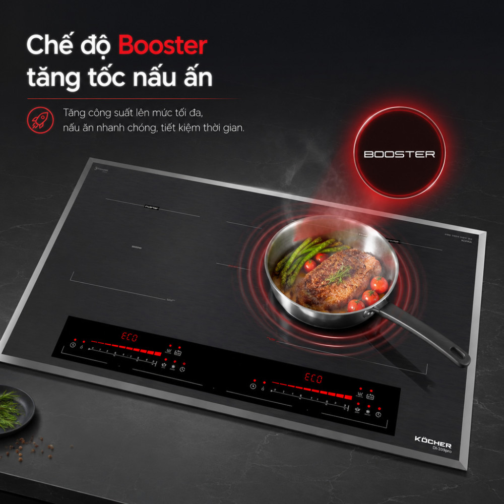 Bếp điện từ đôi Kocher DI-339 PRO - Hàng chính hãng
