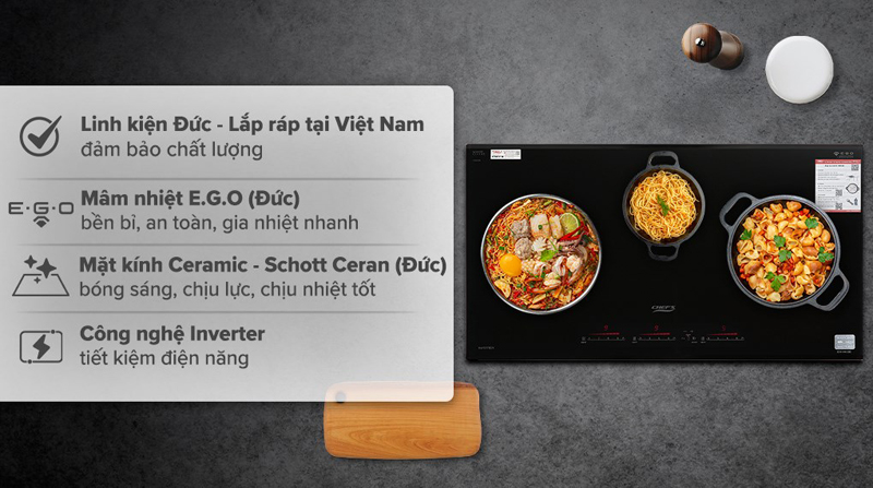 Bếp điện từ 3 vùng nấu Chef's EH-IH536 - Hàng chính hãng
