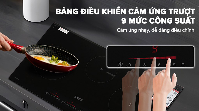 Bếp điện từ 3 vùng nấu Chef's EH-IH536 - Hàng chính hãng