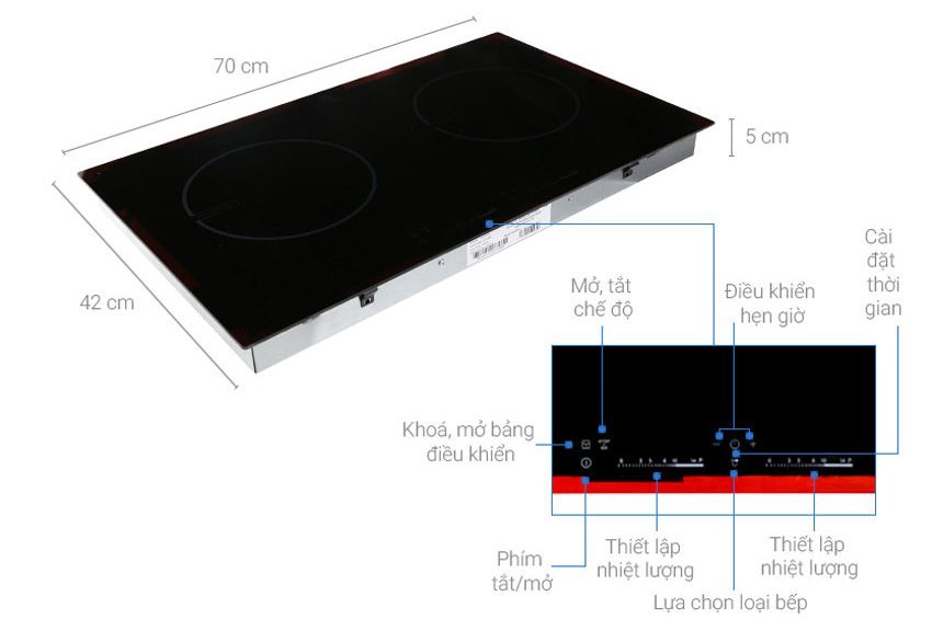 Bếp điện từ đôi Electrolux EHI727BA - Hàng chính hãng