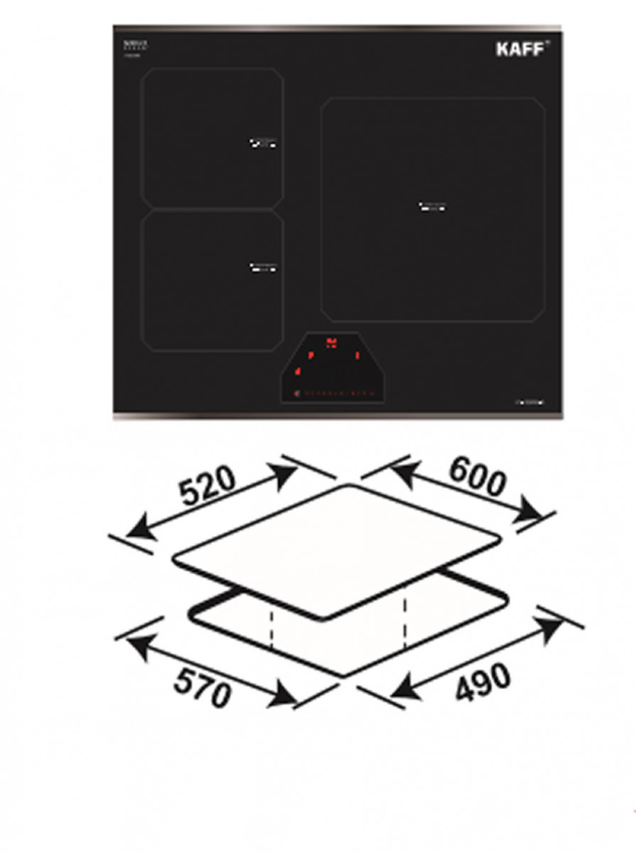 Bếp điện từ âm kính Kaff KF-SQ520HID (Made in Germany) - Hàng chính hãng