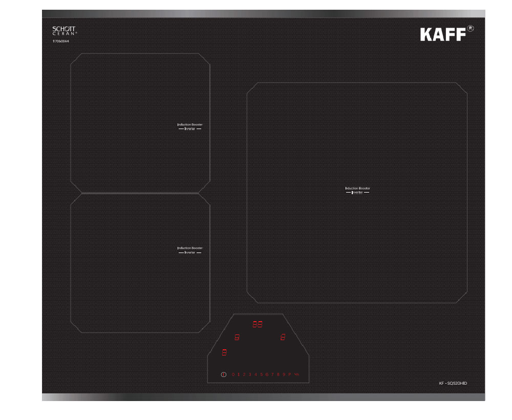 Bếp điện từ âm kính Kaff KF-SQ520HID (Made in Germany) - Hàng chính hãng