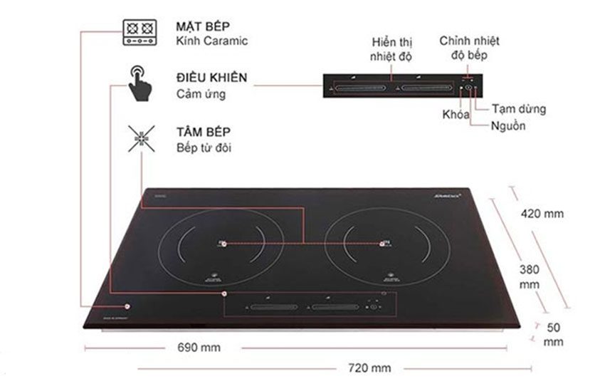 Bếp điện từ Steba IK500 - Hàng chính hãng