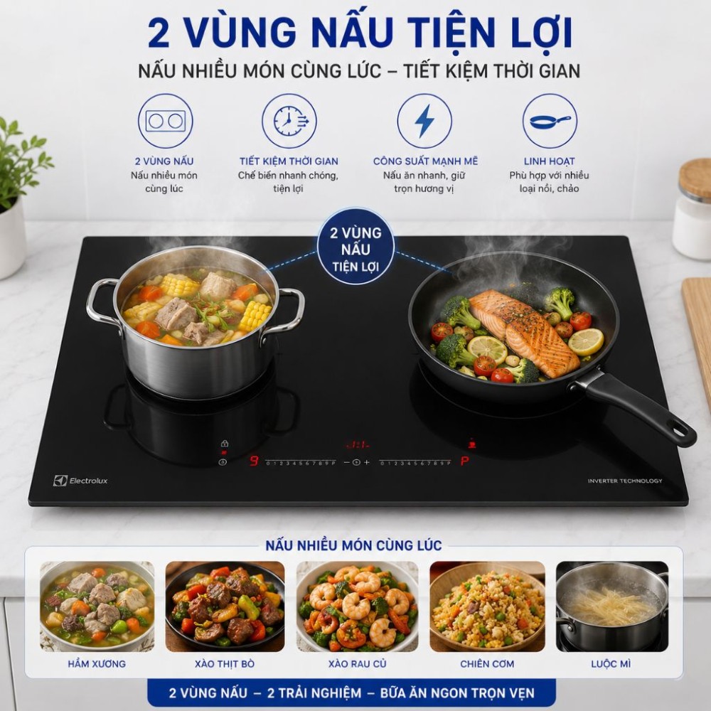 Bếp điện từ đôi Electrolux ​EHI7252BF  - Hàng chính hãng