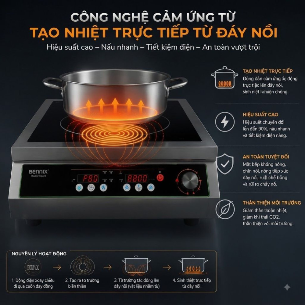 Bếp điện từ công nghiệp Bennix BN-5KW - Hàng chính hãng