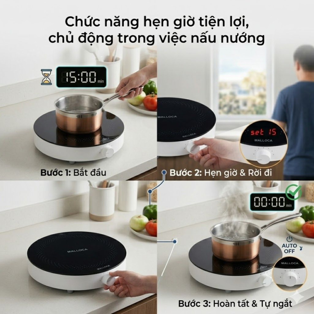 Bếp điện từ để bàn Malloca MCT26  - Hàng chính hãng