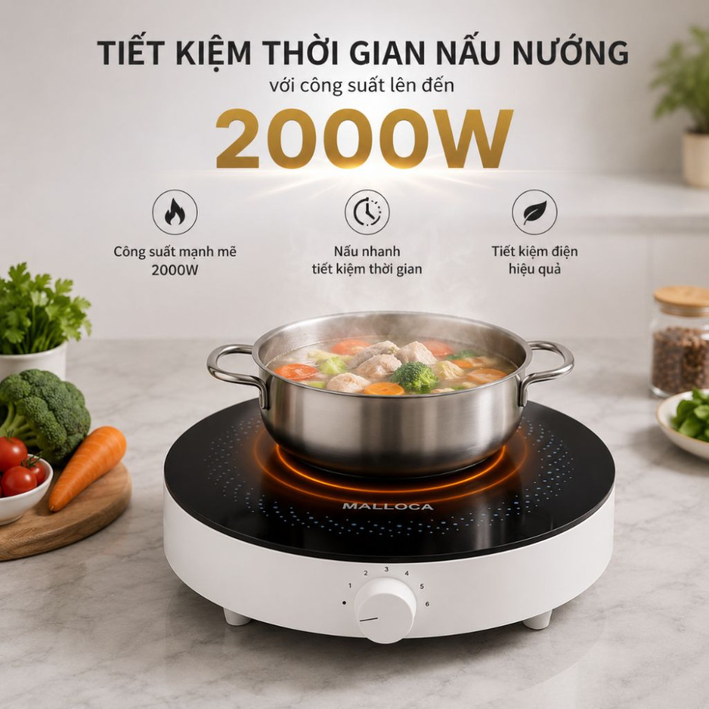 Bếp điện từ để bàn Malloca MCT26  - Hàng chính hãng