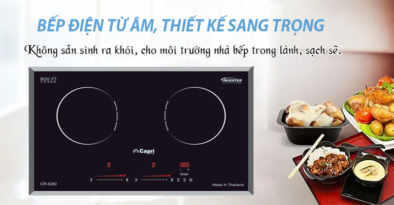 Bếp điện từ đôi Capri CR-626I - Hàng chính hãng