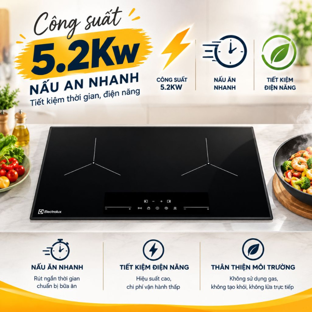 Bếp điện từ đôi âm Electrolux ​EHI8278BF - Hàng chính hãng