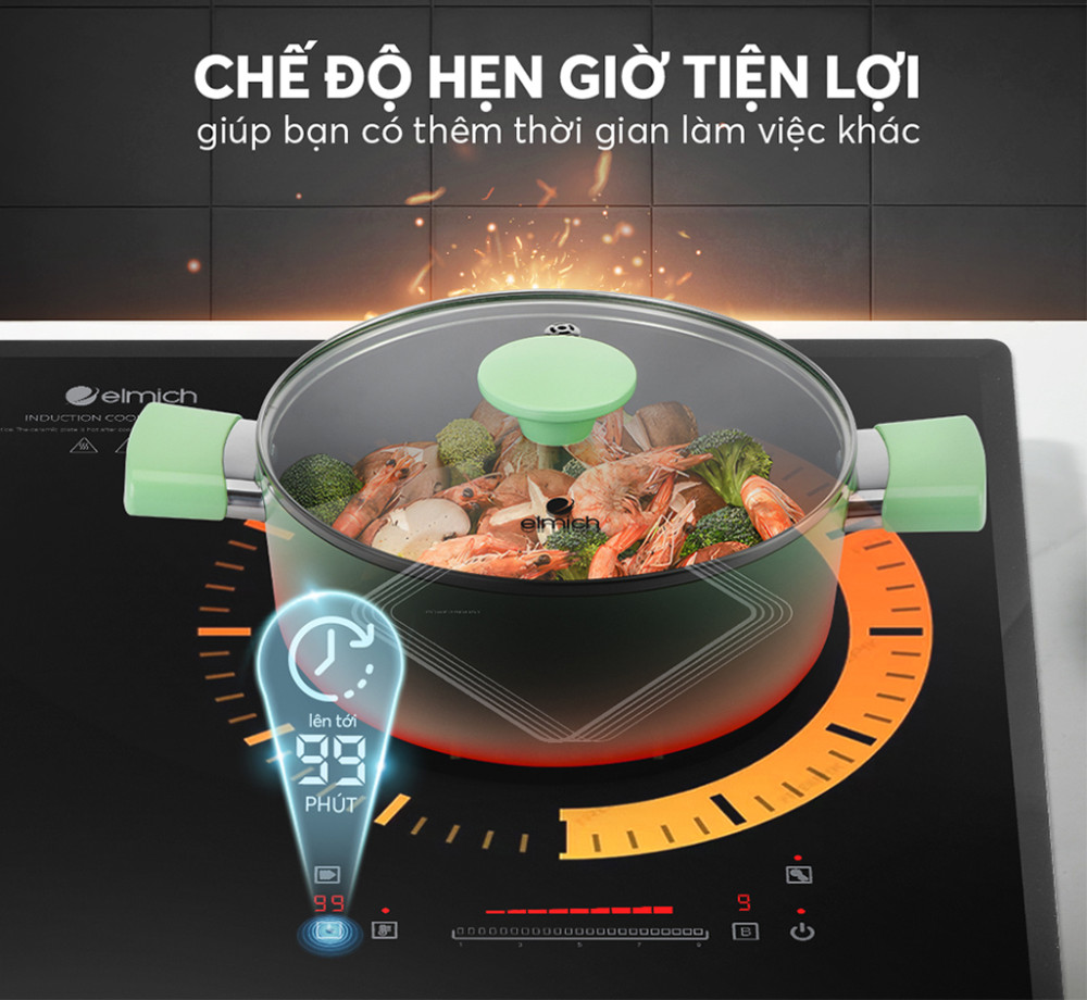 Bếp điện từ đôi Elmich ICE-8862 - Hàng chính hãng