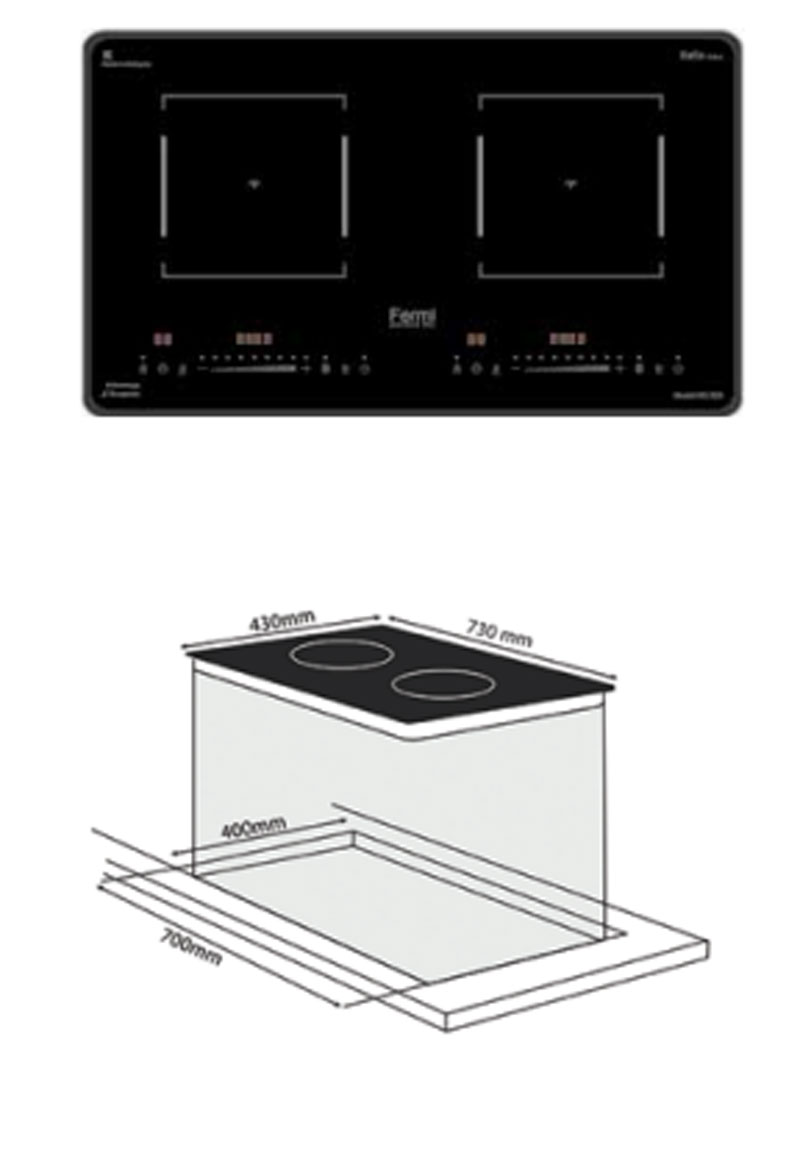 Bếp điện từ đôi Fermi NG008 - Hàng chính hãng
