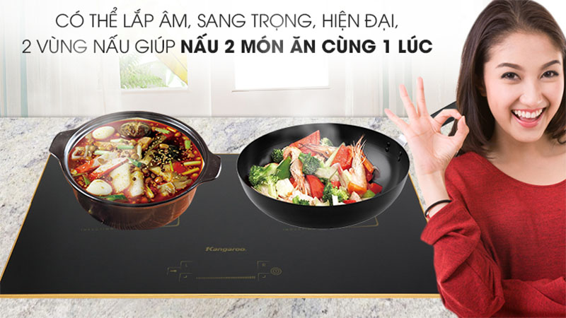 Bếp điện từ đôi Kangaroo KG438I - Hàng chính hãng