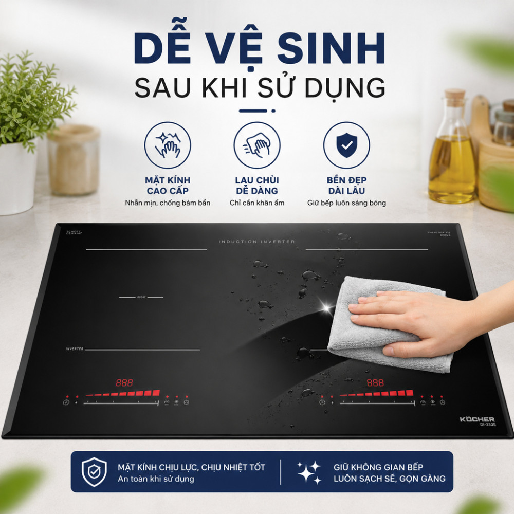 Bếp điện từ đôi Kocher DI-330E/H - Hàng chính hãng